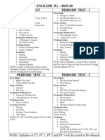 ENGLISH (X) - 2019-20: Class Test Periodic Test - 1