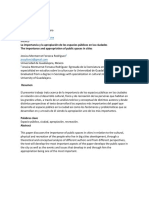 La Importancia de La Apropiación de Los Espacios Públicos PDF