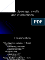 Voltage Dips/sags, Swells and Interruptions