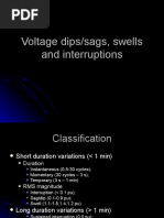 Voltage Dips/sags, Swells and Interruptions