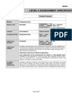 UWTSD BABS 5 ENT SBLC6001 Assignment and Case Study Apr-Jul 2019