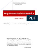 Alain Badiou RESUMO DO Pequeno Manual de Inestetica