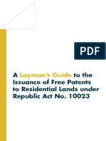 A Layman's Guide To The Issuance of Free Patents To Residential Lands Under RA 10023