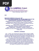 EXECUTIVE ORDER NO. 229 July 22, 1987 Providing The Mechanisms For The Implementation of The Comprehensive Agrarian Reform Program