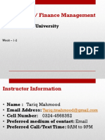 Project Cost / Finance Management: MSPM Bahria University