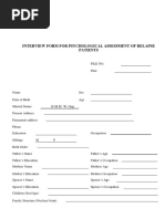 Interview Form For Psychological Assessment of Relapse Patients