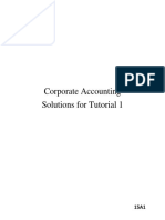 Corporate Accounting Solutions For Tutorial 1