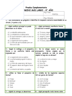 Prueba El Camino Mas Largo 8° Año