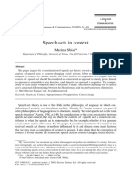 Speech Acts in Context: Marina Sbisa'