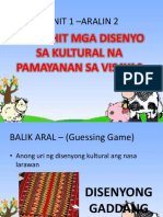 Arts Y1 Aralin 2 Pagguhit NG Mga Disenyo Sa Kultural Na Pamayanan Sa Visayas