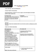 Revised Lesson Plan - 6th Grade Math 5