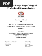 "Impact of Foreign Institutional Investment Investors On Indian Stock Market"4444