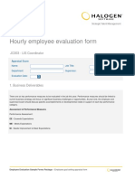 Hourly Employee Evaluation Form: JC003 - LIS Coordinator