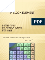 P-Block Element: Prepared By: Dr. Nirmala Kumari Kv-2, Gaya