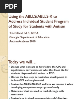 Using The ABLLS To Address Individual Student Curriculum