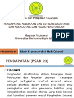 Pendapatan, Kebijakan Dan Estimasi Akuntansi Dan Kesalahan, Dan Pajak Penghasilan