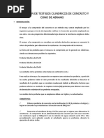 Elaboración de Testigos Cilindricos de Concreto y Con de Abrams