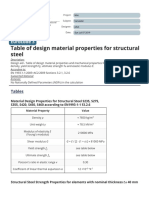 Table of Material Properties For Structural Steel S235, S275, S355, S420