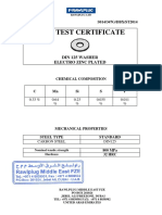 Mill Test Certificate: Din 125 Washer Electro Zinc Plated