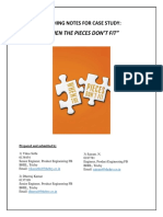 "When The Pieces Don'T Fit": Teaching Notes For Case Study