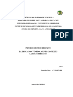 La Educacion Venezolana en El Contexto Latinoamericano