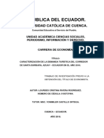 Caracterización de La Demanda Turística Del Corredor de Santa Bárbara, Azuay - Ecuador en El Año 2016.