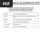 Propuesta de Mejora de La Gestión de La Cadena Administrativa de Logística de La Empresa Construc