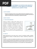 Metodo para Determinar Los Puntos de Inflamacion y Combustion Mediante La Copa Abierta de Clev