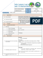 Daily Lesson Log in Grade 10 Mathematics: Elicit