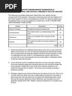 Comprehensive Exam in TNC