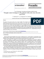 Thought Control Strategies in The Patients With Acute Stress Disorder and PTSD