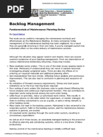 Backlog Management