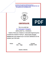 Maruti Suzuki Certificate