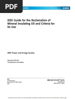 Ieee Guide For The Reclamation of Mineral Insulating Oil and