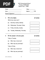 English Topical Test Y2