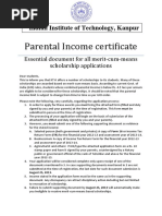 IITK Parental Income Certificate PDF