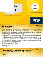 Pre Training Tasks (Given by Pso To Teachers)