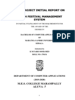 Mini Project Initial Report On Youth Festival Management System