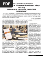 Democracia, Educación en Valores y Ciudadania.