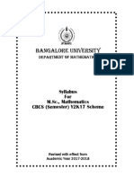 Bangalore University: Syllabus For M.SC., Mathematics CBCS (Semester) Y2K17 Scheme