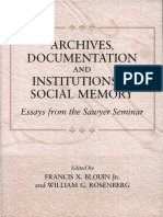 Archives, Documentation, and Institutions of Social Memory