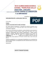 Oficio Asociación de Ex Alumnos Banda de Música Pedro Ruiz Gallo