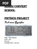 Physics Investigatory Project On FULL WAVE RECTIFIER