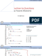 Introduction To Functions: A Step Towards Modularity