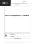 Procedimiento de Mantención Vehiculos y Maquinarias