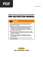 Rim Instruction Manual: Warning