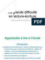 La Grande Difficulte en Lecture-Ecriture