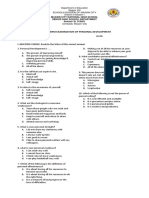 Pre-Midterm Examniation of Personal Development: I. MULTIPLE CHOICE: Encircle The Letter of The Correct Answer