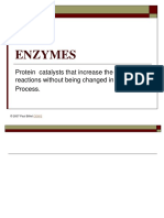 Enzymes: Protein Catalysts That Increase The Rate of Reactions Without Being Changed in The Overall Process