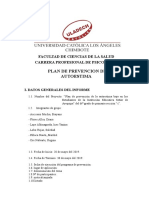 Plan Preventivo de La Autoestima en La Institucion Educativa Señor de Arequipa